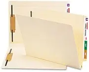 W-Fold Manila Expansion Folders, Two Fasteners, End Tab, Letter, Manila, 50/Box