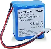 3000mAh 7.2V 380T Battery Replacement for iRobot Braava 380, 380T, 390T, Mint 5200, 5200B, 5200C Vacuum Cleaner, NiMH Battery