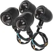 Turn Signal Indicator 4Pcs/Lot Universal Black/Chrome Amber Bulb Motorcycle Turn Signal Lights Modification Signal Lamp (Color : Black)