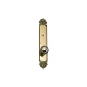 BRASS Accents Fluer De Lis Plate Set 2-.37 in. Passage Satin Nickel