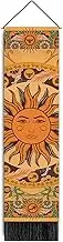 Leedpart Bohemian Tapestry Long Fabric Wall Hanging Vertical Moon and Sun Tapestry Tassel Decor for Bedroom Living Room Home (12.8 X 51.2 Inches) (Sun)
