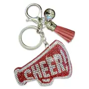 THE MARDI GRAS KREWE Sparkling Red and Silver Rhinestone Cheerleader...