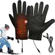 [Generic] Waterproof Winter Mittens - Screen Touch USB Heated Gloves | Multifunctional Warm Gloves | Windproof Cozy Gloves | USB Heated Gloves | Heating Mittens for Biking Hiking