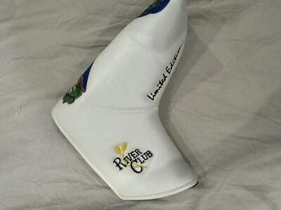 The River Club Golf Limited Edition White Magnet Blade Leather Putter Headcover