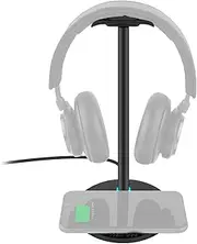 Geekria Aluminum Alloy Headphones Stand for Over-Ear Headphones, Gaming Headset Holder, Desk Display Hanger with Solid Heavy Base Compatible with Sony, Bose, Sennheiser, Beats, ATH (Black)