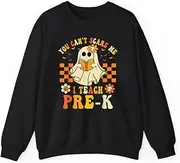 [VidiAmazing] You Can't Scare Me I Teach Pre-K Halloween Teacher Ghost ds062 T-Shirt