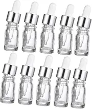 Vaguelly 10 Pack Compact Glass Dropper Bottles Simple Essence Containers for Oils Lotion Perfumes Ideal for Aromatherapy Diy Projects