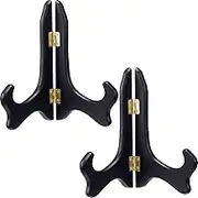 Tatuo 2 Packs Wooden Display Stand Plate Stands for Display Decorative Picture Frame Stand Holder Easels (8 Inch)