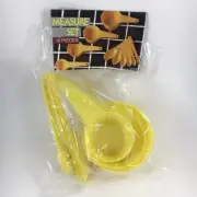 Vintage Yellow Plastic Measuring Cup & Spoon 10 Piece Set with Ring NOS Unipened
