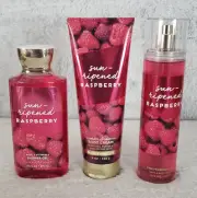 BATH & BODY WORKS SUN-RIPENED RASPBERRY SET OF 3