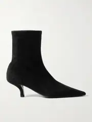 [TOTEME] TOTEME - The Heeled Sock Suede Ankle Boots - Black - IT37 IT 37 Black