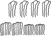 Baluue 8pcs U-clip Comb Hair Toppers Hair Sticks Elegant Hairstyle Comb Braiding Hair Pin Hair Tools Hair Grips Hair Fixator Portable Hair Comb Hair Combs for Women Accessories Black Iron