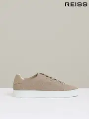 Reiss Light Khaki Finley Knit Knitted Low Top Trainers (AW3966) | $280