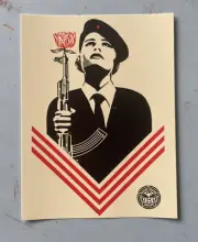 Obey Giant Vinyl Sticker Shepard Fairey PEACE GUARD Lisbon 4x5.5” AK-47 Rose NEW