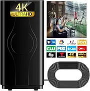OXWIND TV Antenna - Indoor HD Digital TV Antenna for Smart TV Local Channels, HDTV Antenna Amplifier Signal Booster 300+ Miles Long Range, Support 4K 1080p All Television