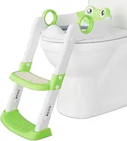 Toddler Toilet Seat - Potty Training Seat with Step Stool Ladder,Safe Potty Adjustable Height, Foldable Toilet Easy to Clean for Toddler Boys Girls