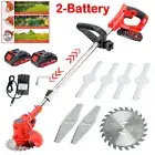 Cordless Grass Trimmer Lawn Grass Brush Cutter Blade Whipper Snipper & 2 Battery