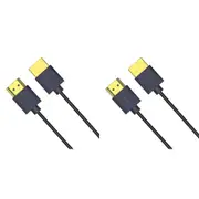 2x Cruxtec Ultra-Thin HDMI 2.1 8K Male to Male Portable Cable Cord 1.5m Black