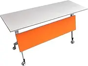 Folding Conference Table with Caster Wheels Mobile Flip Top Meeting Table for Training (47.2x15.7x29.5in)