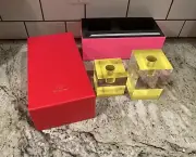 new DRUNK ELEPHANT Neon Lucite Candle Holders Square - set of 2 **gift**