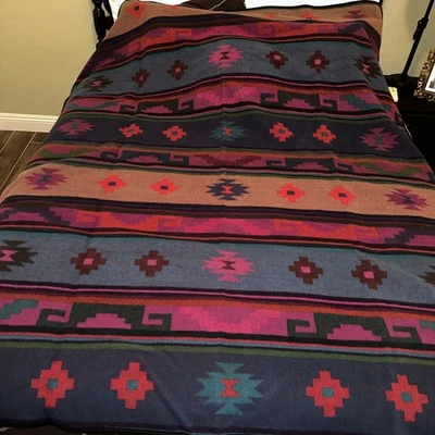VINTAGE NWT BEAVER STATE PENDLETON Taos ROBE REVERSIBLE WOOL BLANKET 64x80 NOS