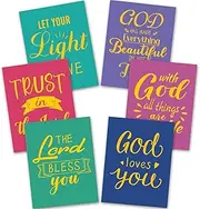 Kisston 18 Pcs Faith Scripture File Folders Letter Size for Religious Two Pocket Folders with Inspirational Sayings Assorted Colors Homework Educational Learning Organizer Bulk, A4 Letter Size