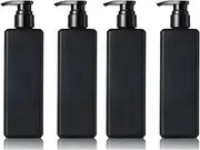 4PCS Empty Lotion Pump Bottles Plastic Shower Gel Bottle 500ML Hand Container Dispenser Spray Square Black