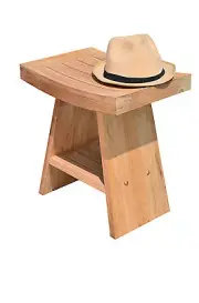 17.75" A GRADE TEAK WOOD STOOL SHELF SHOWER HOME BATH / SPA / GARDEN OUTDOOR