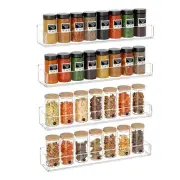 Wall Mounted Spice Rack OrganizerClear Acrylic Spice Shelf Storage HolderHang...