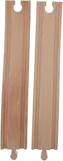 Set of 2 Wooden Train Tracks Expand Your Train Scene Safe Easy Assembly for Boys and Girls