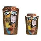 Mayan Culture Abstract Planter Pot Resin Ornament Multipurpose Home Decoration