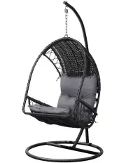 [Gardeon] Egg Swing Pod Stand Chair in Black