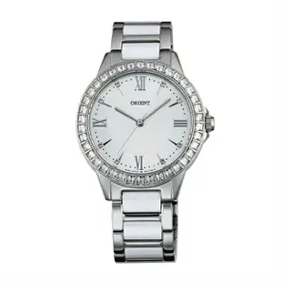ORIENT 東方錶DRESS系列 FQC11004W 時尚晶鑽羅馬數字石英錶 陶瓷鋼帶款 白色 34mm