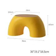GGP Yellow Minimalist Round Shape Footstool Durable Anti Slip Rainbow Stool For Home, Creative Design Pp+Polypropylene Material, Comfortable Shoe Bench