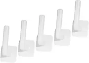5pcs Nail- Wall Hooks Bathroom Hooks Storage Hanger Sticky Hooks Adhesive Wall Hangers Key Hooks Small Wall Hooks Cute Wall Hook Plastic Small Sticky Hook Coat White