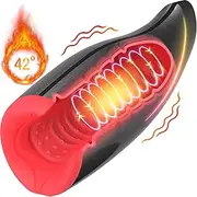 107℉ Oral-Like Automatic Male Masturbator, Heating-Rotating-Vibrating Electric Pocket Pussy, Warming Hands Free Masturbator, Stroker Adult Sex Toys for Men (Cloud)