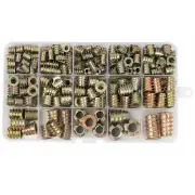70 Pcs Furniture Threaded Insert Nuts Fastener Internal and External Tooth