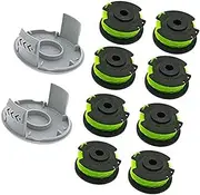 [MKVAXR] String Trimmer Replacement Spool Line, 0.079" Autofeed Replacement Spools and Cap, for Ryobi, RAC142 36V, for RLT36B33 RY36LT33A-0 Cordless String Trimmer Weed Eater Spools Line (12 Spool + 2 C