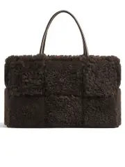 Bottega Veneta Arco Tote Bag in Fondant Shearling