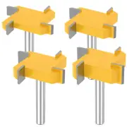 4Pcs 1/4" Shank CNC Spoilboard Surfacing Router Bit Set 4-Wing Slab Flatteningེ