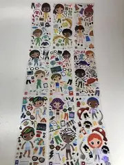 Pipsticks Kids, Occupation Caveman Fireman Science Sticker Sheet Lot (9 Sheets)