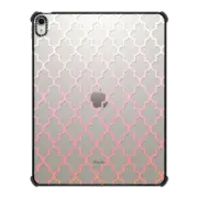 iPad Air 13-inch (M2/M3) iPad Impact Case Coral and Pink Ombre Quatrefoil Transparent