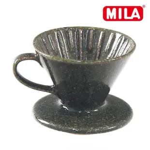 【MILA】日本製 織部燒 咖啡濾杯01-鐵織部釉(附日本製棉質漂白濾紙錐形01)