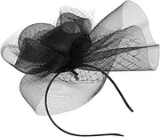 [ARTSEWPLY] Black Mesh Plume Fascinator Clip Headband for Women Stylish Hair Accessory for Parties Elegant Vintage Design Versatile Hair Decoration for Formal Casual Events