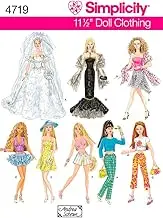 Simplicity 4719 Sewing Pattern for 11-1/2-Inch Doll Clothes