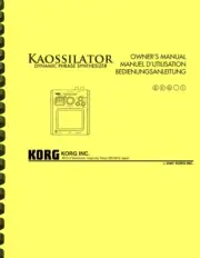 Korg Kaossilator Dynamic Phrase Synthesizer OWNER'S MANUAL