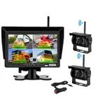 2X Wireless Reverse Camera Reversing 7" Car Split Monitor BSD for Caravan Truck
