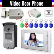 7" Screen Video Door Phone Doorbell Intercom System + Electric Lock+ Pane Camera