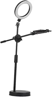 BaotyJie Ring Light for Desk with Stand Overhead Phone Mount Metal Flexible Articulating Phone Arm Stand for Video Recording Painting, Liftable