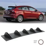 For Ford Focus Rear Bumper Lip Diffuser Shark Fin Spoiler Splitter Matte Black